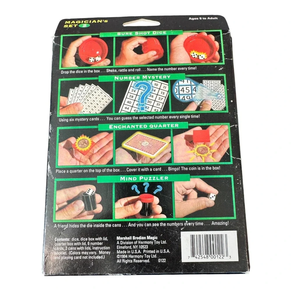 New Marshall Brodien Magic‎ Amazing 4 Tricks Set Number Mystery Dice Puzzler